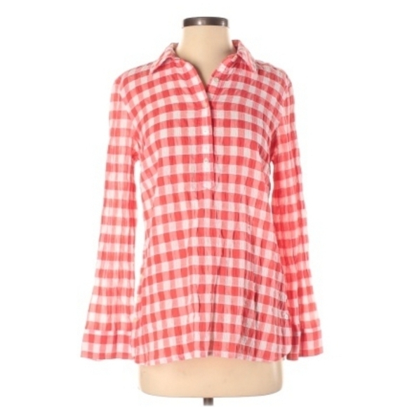 Talbots red check gingham button up - Picture 1 of 6